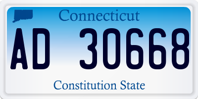 CT license plate AD30668
