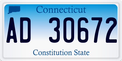 CT license plate AD30672