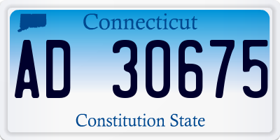 CT license plate AD30675