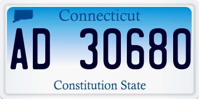 CT license plate AD30680