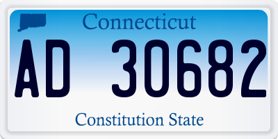 CT license plate AD30682
