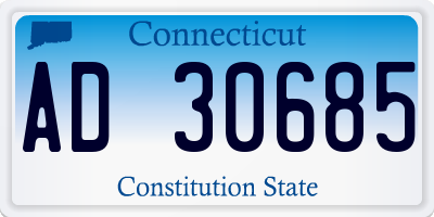 CT license plate AD30685