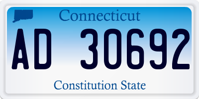 CT license plate AD30692
