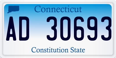 CT license plate AD30693