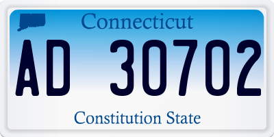 CT license plate AD30702