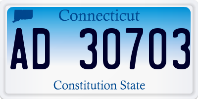 CT license plate AD30703