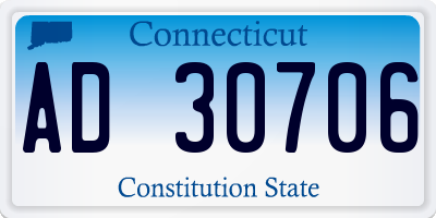CT license plate AD30706