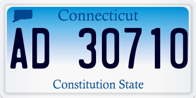CT license plate AD30710