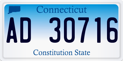 CT license plate AD30716