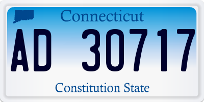 CT license plate AD30717