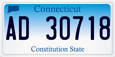 CT license plate AD30718