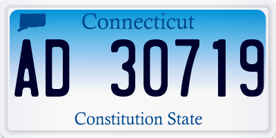 CT license plate AD30719