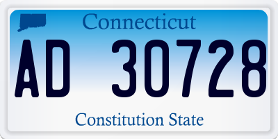 CT license plate AD30728