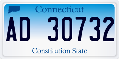 CT license plate AD30732