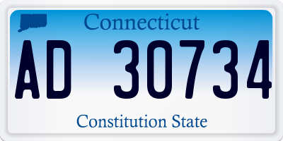 CT license plate AD30734