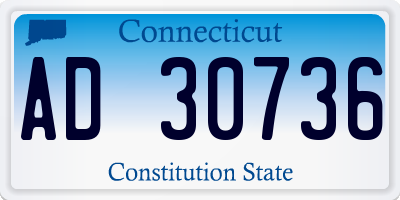 CT license plate AD30736