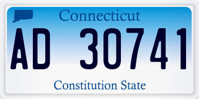 CT license plate AD30741