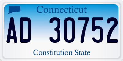 CT license plate AD30752