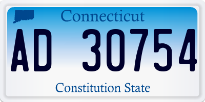 CT license plate AD30754