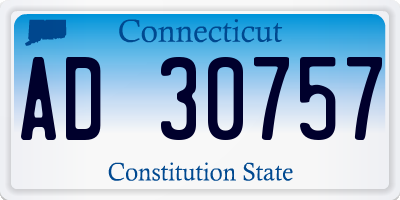 CT license plate AD30757