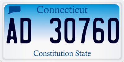 CT license plate AD30760