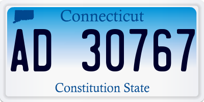 CT license plate AD30767