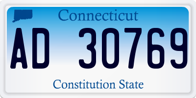 CT license plate AD30769
