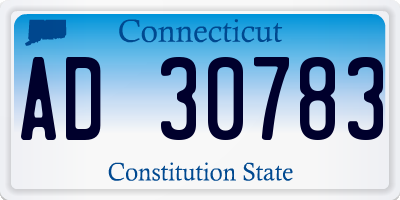 CT license plate AD30783