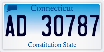 CT license plate AD30787