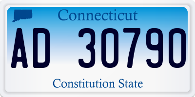 CT license plate AD30790