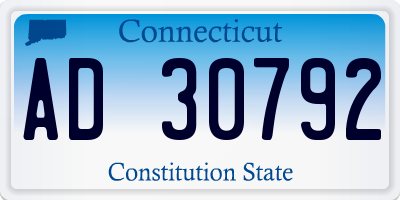 CT license plate AD30792