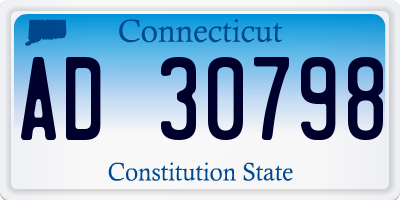 CT license plate AD30798