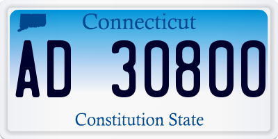 CT license plate AD30800