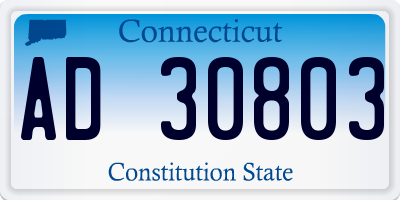 CT license plate AD30803