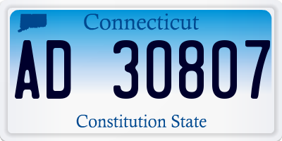 CT license plate AD30807