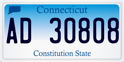CT license plate AD30808