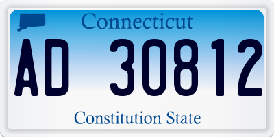 CT license plate AD30812