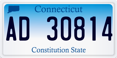 CT license plate AD30814