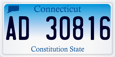 CT license plate AD30816