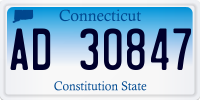 CT license plate AD30847