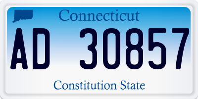 CT license plate AD30857