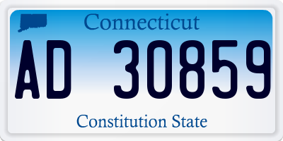 CT license plate AD30859