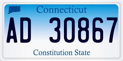 CT license plate AD30867