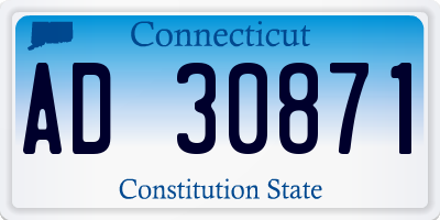 CT license plate AD30871