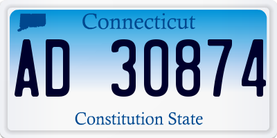 CT license plate AD30874