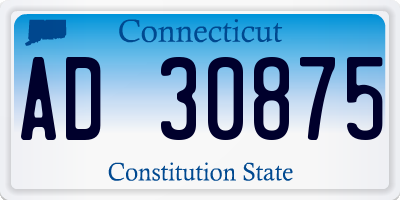 CT license plate AD30875