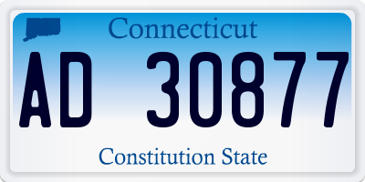 CT license plate AD30877
