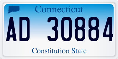 CT license plate AD30884