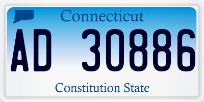 CT license plate AD30886