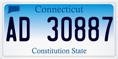 CT license plate AD30887
